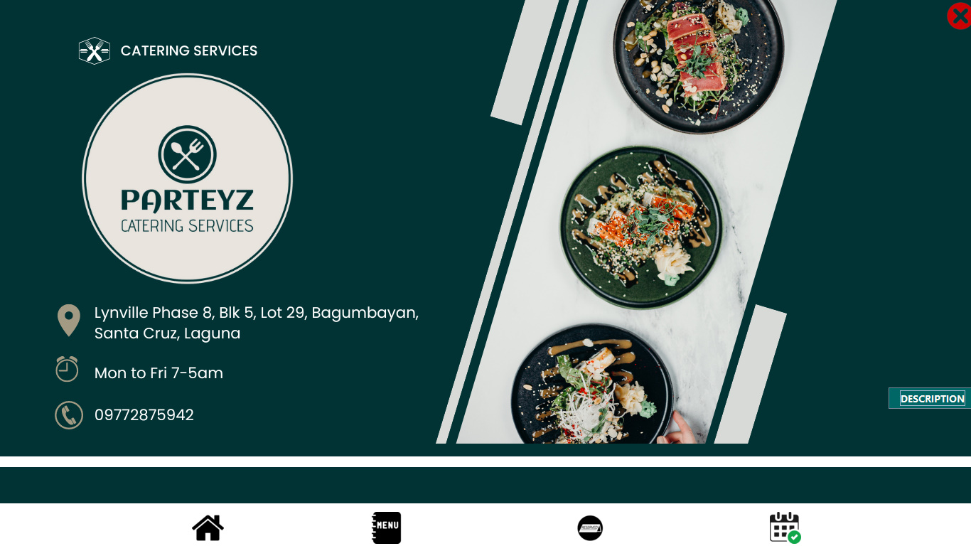Parteyz Catering Homepage