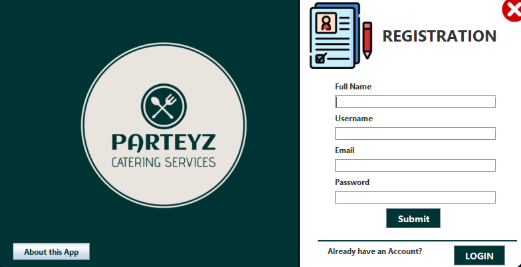 Parteyz Registration Page