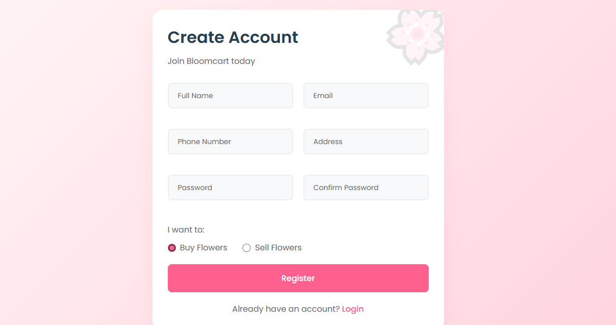 BloomCart Register